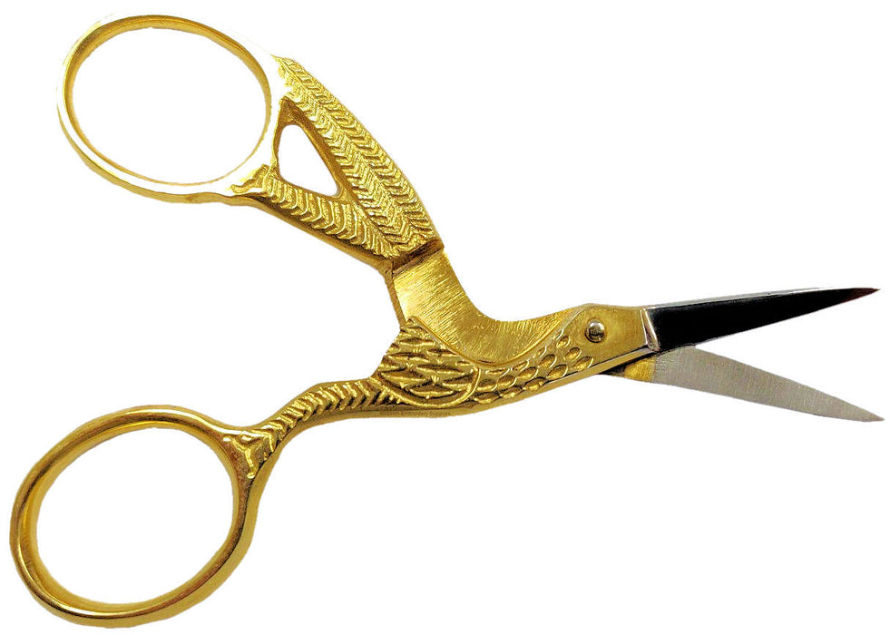 Stainless Steel Gold Crane/bird Scissors for Embroidery and Sewing