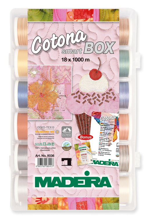 Madeira Cotona 50 | 18 Spools x 1100 Yards | Smartbox | Collection | 8036