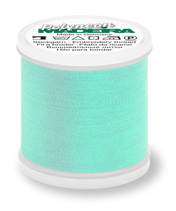 Madeira Polyneon 40 | Machine Embroidery Thread | 440 Yards | 9845-1645 | Light Teal