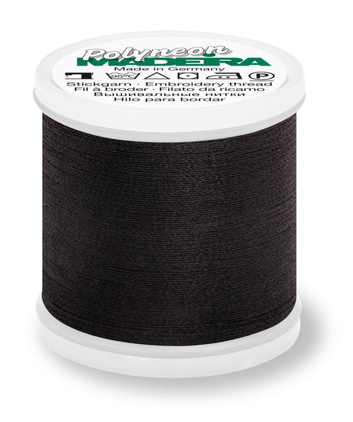 Madeira Polyneon 40 | Machine Embroidery Thread | 440 Yards | 9845-1800 | Black