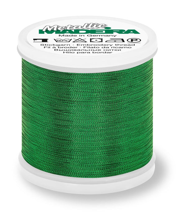 Madeira Smooth Metallic 40 | Machine Embroidery Thread | 220 Yards | 9842-358 | Emerald