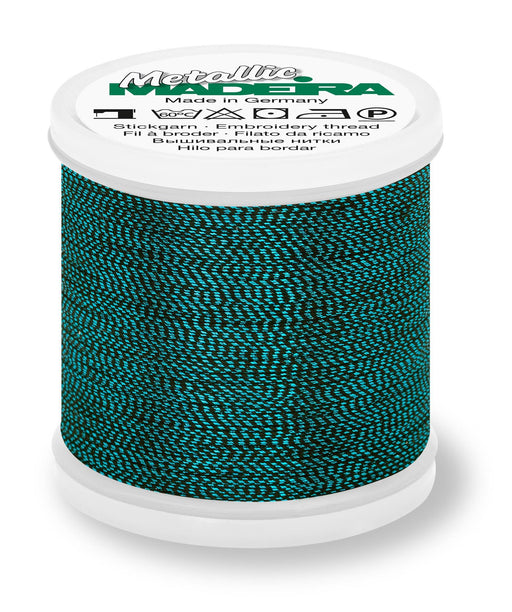 Madeira Soft Metallic 40 | Machine Embroidery Thread | 220 Yards | 9842-465 | Turquoise