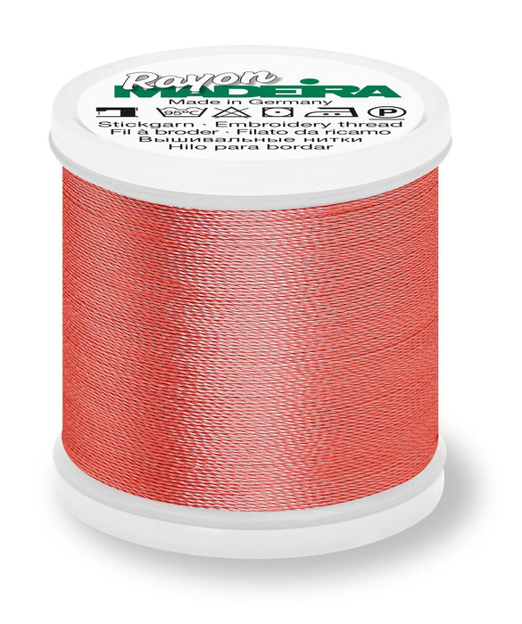 Madeira Rayon 40 | Machine Embroidery Thread | 220 Yards | 9840-1379 | Orange Red