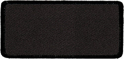 Rectangle Blank Patch 1-5/8" x 3-5/8" Black Background & Black Border
