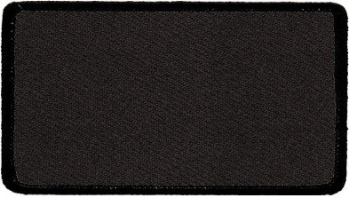 Rectangle Blank Patch 2-1/2" x 4-1/2" Black Background & Black Border