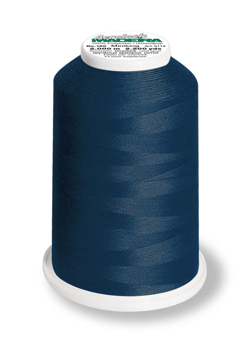 Madeira Aerolock 180 | Polyester Serger Sewing-Construction Thread | 2200 Yards | 9119-8420 | Navy Blue