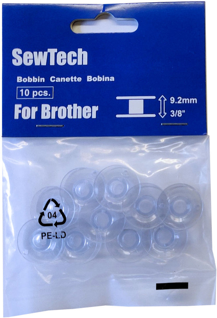Brother Sewing and Embroidery Bobbins 10-Pack, SA156,Clear