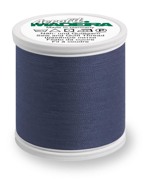 Madeira Aerofil 120 | Polyester Sewing-Construction Thread | 440 yards | 9125-8105 | Blue Steel