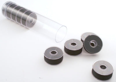 black Clear-Glide Plastic Sided Embroidery Bobbins - Tubes of 8 Class 15