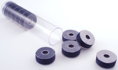 navy Clear-Glide Plastic Sided Embroidery Bobbins - Tubes of 10 Class L