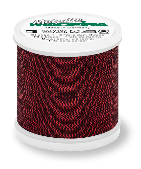Madeira Soft Metallic 40 | Machine Embroidery Thread | 220 Yards | 9842-414 | Fire Opal