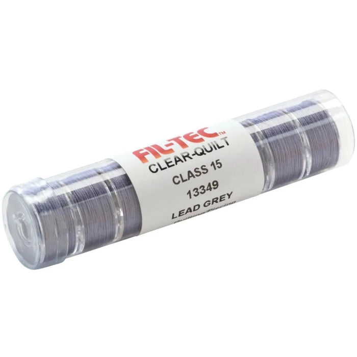 lead grey Clear-Quilt Cotton Bobbins - Tubes of 8 Bobbins Class 15/A