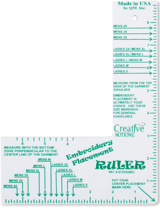 Adult Buddy Embroidery Placement Ruler (CNEPR1)