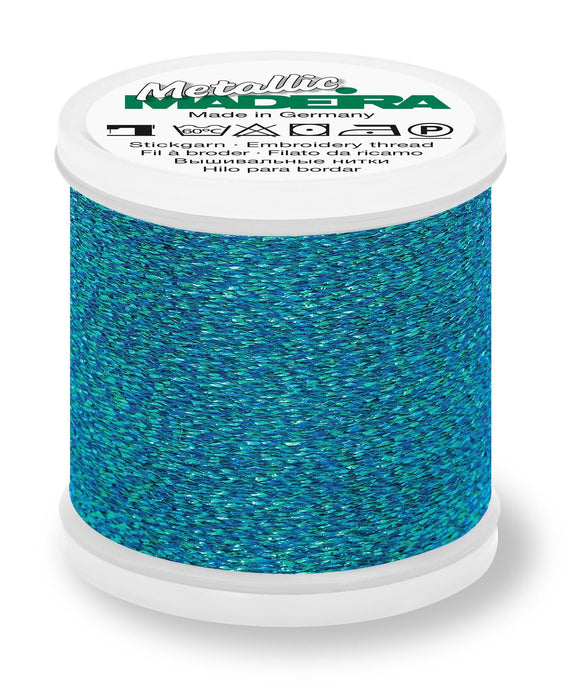 Madeira Sparkling Metallic 40 | Machine Embroidery Thread | 220 Yards | 9842-37 | Crystal Blue