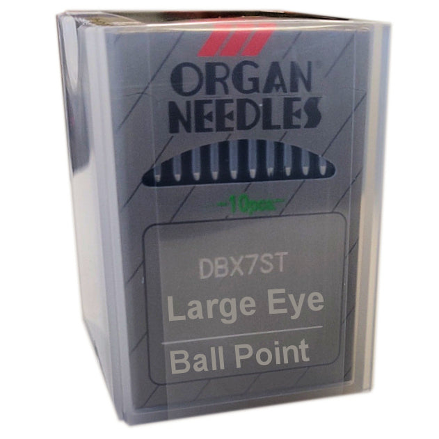 Organ DBx7STBP | Round Shank | Large Rectangular Eye | Ball Point |  Commercial Embroidery Needle | Metallic Thread | 100/bx