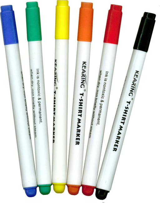 Permanent Fabric Touch-Up Markers - 6 Color Set