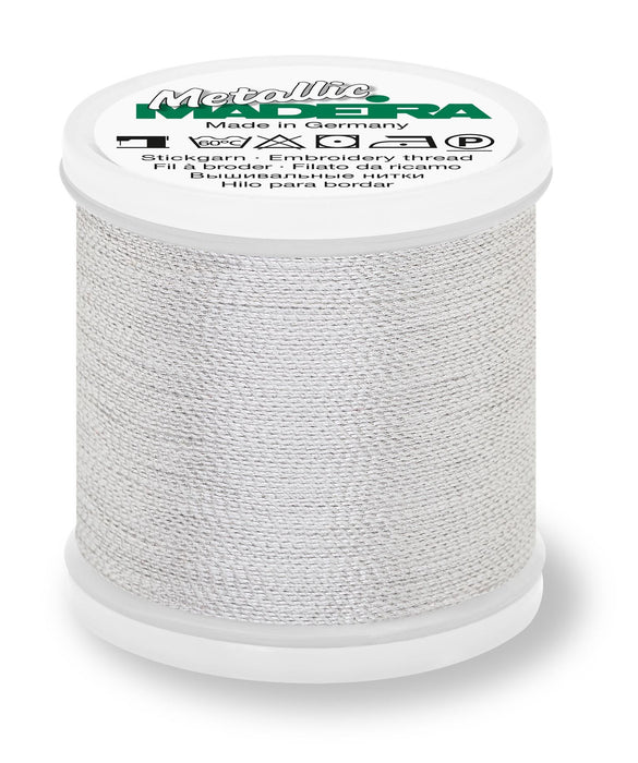 Madeira Soft Metallic 40 | Machine Embroidery Thread | 220 Yards | 9842-441 | Silver Dust