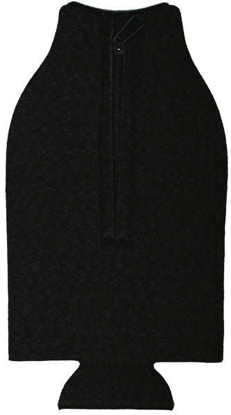 Unsewn Zipper Bottle Coolers Embroidery Blanks - Black