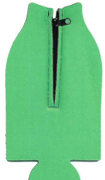 Unsewn Zipper Bottle Coolers Embroidery Blanks - Lime
