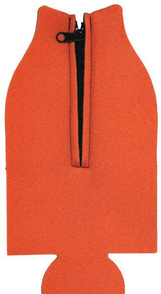 Unsewn Zipper Bottle Coolers Embroidery Blanks - Orange