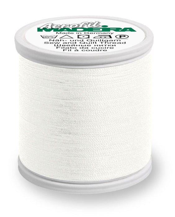 Madeira Aerofil 120 | Polyester Sewing-Construction Thread | 440 yards | 9125-8021 | White