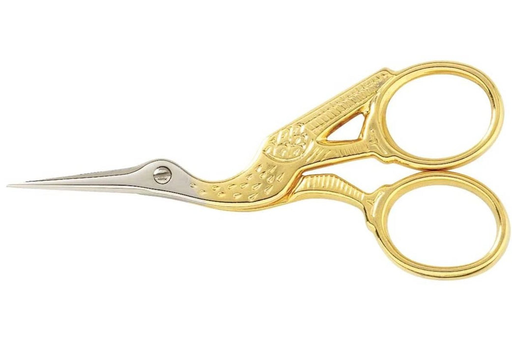 Gingher Gold Stork Embroidery Scissors — AllStitch Embroidery Supplies