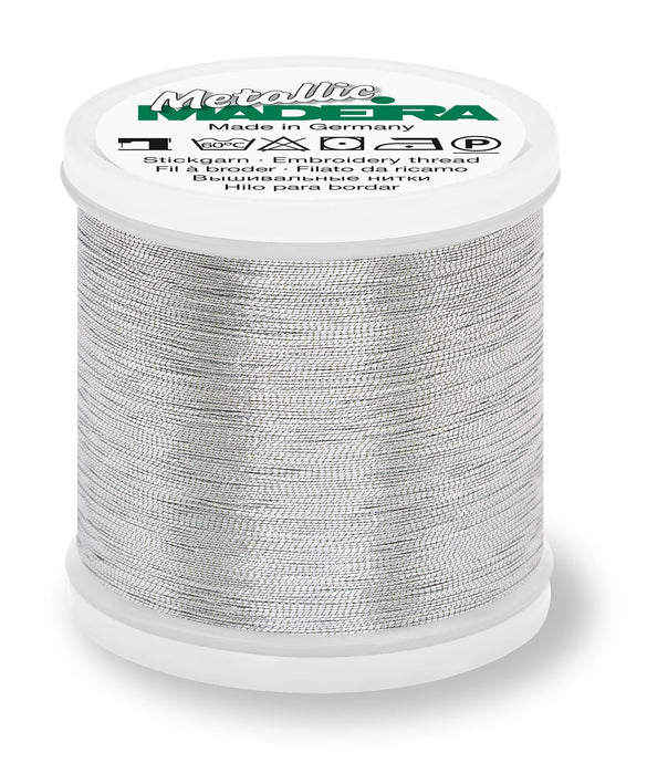 Madeira Metallic 40 | Machine Embroidery Thread | 220 Yards | 9842-320 | Silver