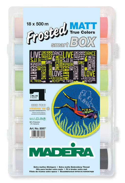 Madeira #40 Weight Frosted Matte Thread Kit - 8 Pack, 1100yd