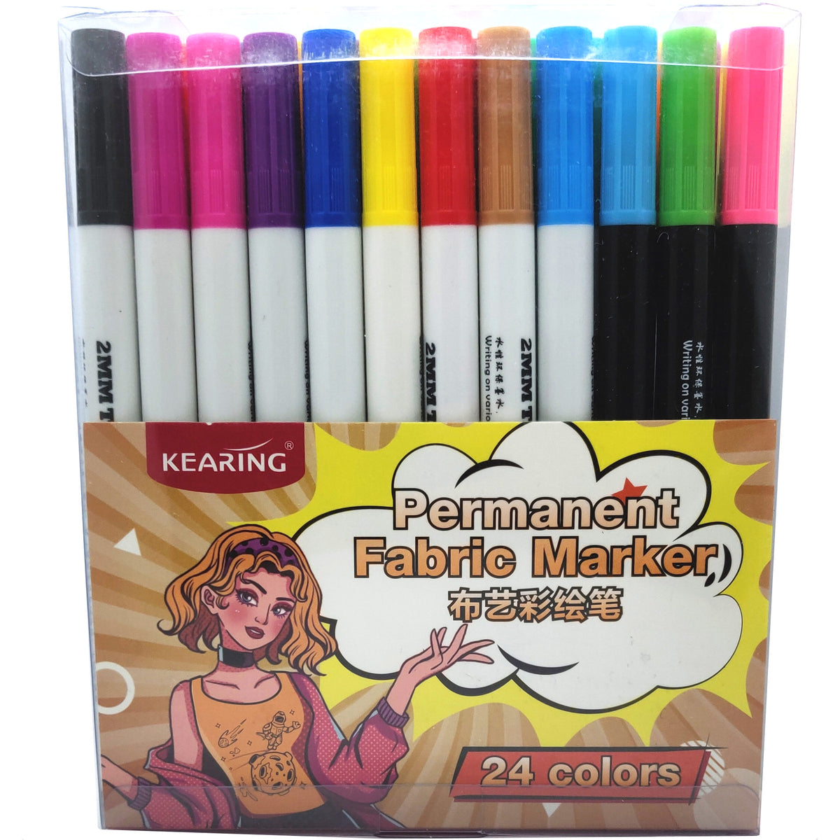 Fabric Markers Pen, 32 Colors Permanent Fabric Paint Pens Art