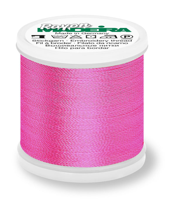 Madeira Rayon 40 | Machine Embroidery Thread | 220 Yards | 9840-1309 | Hot Pink