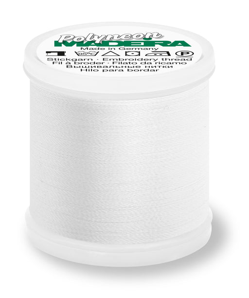 Madeira Polyneon 40 | Machine Embroidery Thread | 440 Yards | 9845-1801 | Bright White