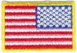 Mini American Flag Patch -  1-1/2" x 1" w/Gold Border - Right Side