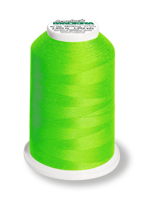 Madeira Aerolock 125 | Polyester Serger Sewing-Construction Thread | 1320 Yards | 9118-9950 | Neon Green