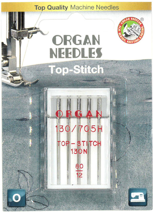 Organ Anti-Glue Embroidery Home Machine Needles - Size 14, 16 - 15x1,  130/705H-ELP - 5/Pack