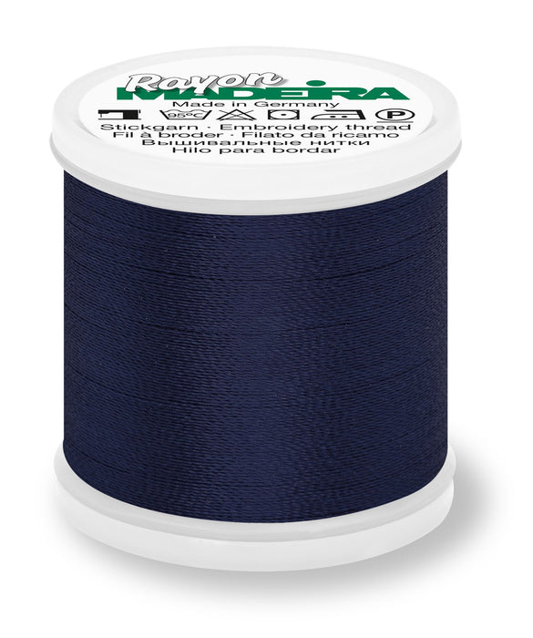 Madeira Rayon 40 | Machine Embroidery Thread | 220 Yards | 9840-1044 | Blue Black