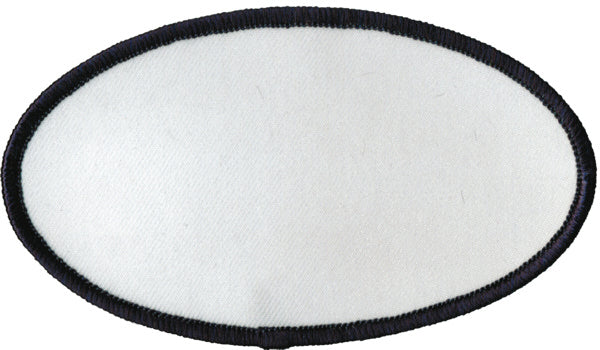 Oval Blank Patch 2-1/2" x 4-1/2" White Patch w/Navy