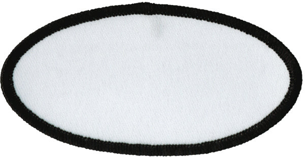 Oval Blank Patch 2" x 4" White Patch w/Black