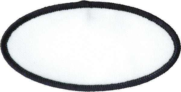 Oval Blank Patch 2" x 4" White Patch w/Navy