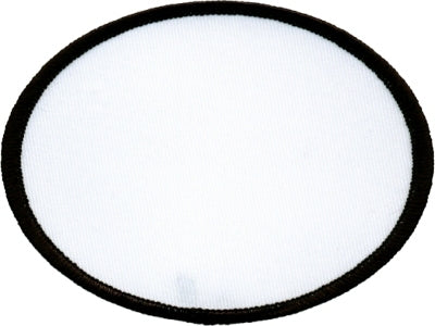 Oval Blank Patch 3" x 4" White Patch w/Black