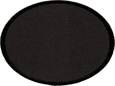 Oval Blank Patch 3" x 4" Black Background with Black Border