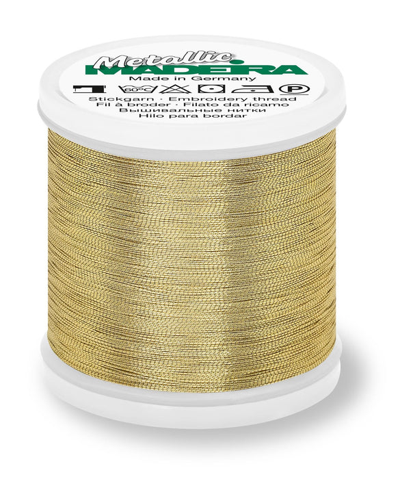 Madeira Smooth Metallic 40 | Machine Embroidery Thread | 220 Yards | 9842-304 | Gold Nugget