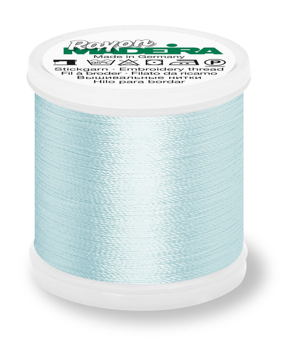 Madeira Rayon 40 | Machine Embroidery Thread | 220 Yards | 9840-1027 | Pale Powder Blue