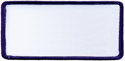Rectangle Blank Patch 1-5/8" x 3-5/8" White Patch w/Navy