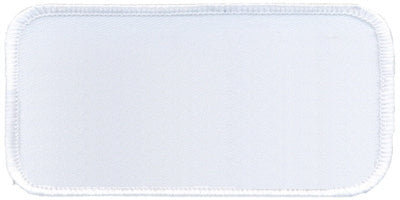 Blank Name Tag Patch White Border  Embroidered Patches by Ivamis Patches