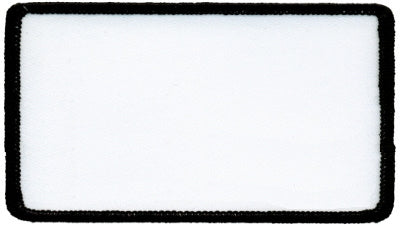 Rectangle Blank Patch 2-1/2" x 4-1/2" White Patch w/Black