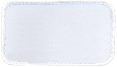 Rectangle Blank Patch 2-1/2" x 4-1/2" White Patch w/White