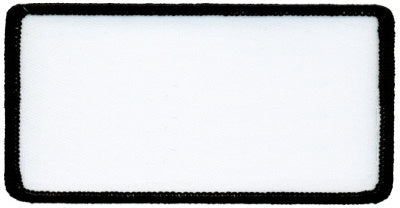 Rectangle Blank Patch 2 x 4 White Patch w/Black