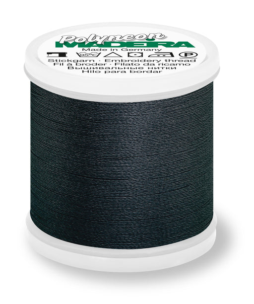 Madeira Polyneon 40 | Machine Embroidery Thread | 440 Yards | 9845-1641 | Blue Black