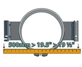Durkee Tajima Compatible Hoop: 410mm x 300mm (16"x12") Rect. - 500 Sewing Field