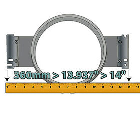 Durkee Tajima Compatible Hoop: 335mm (12"x12") Square - 360 Sewing Field